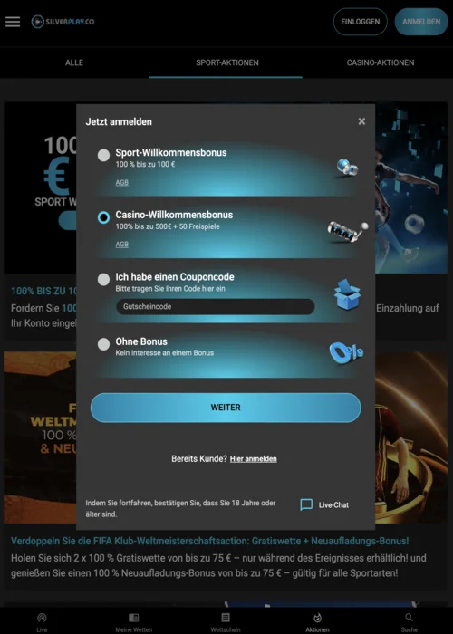 >Silverplay Casino Registrierung